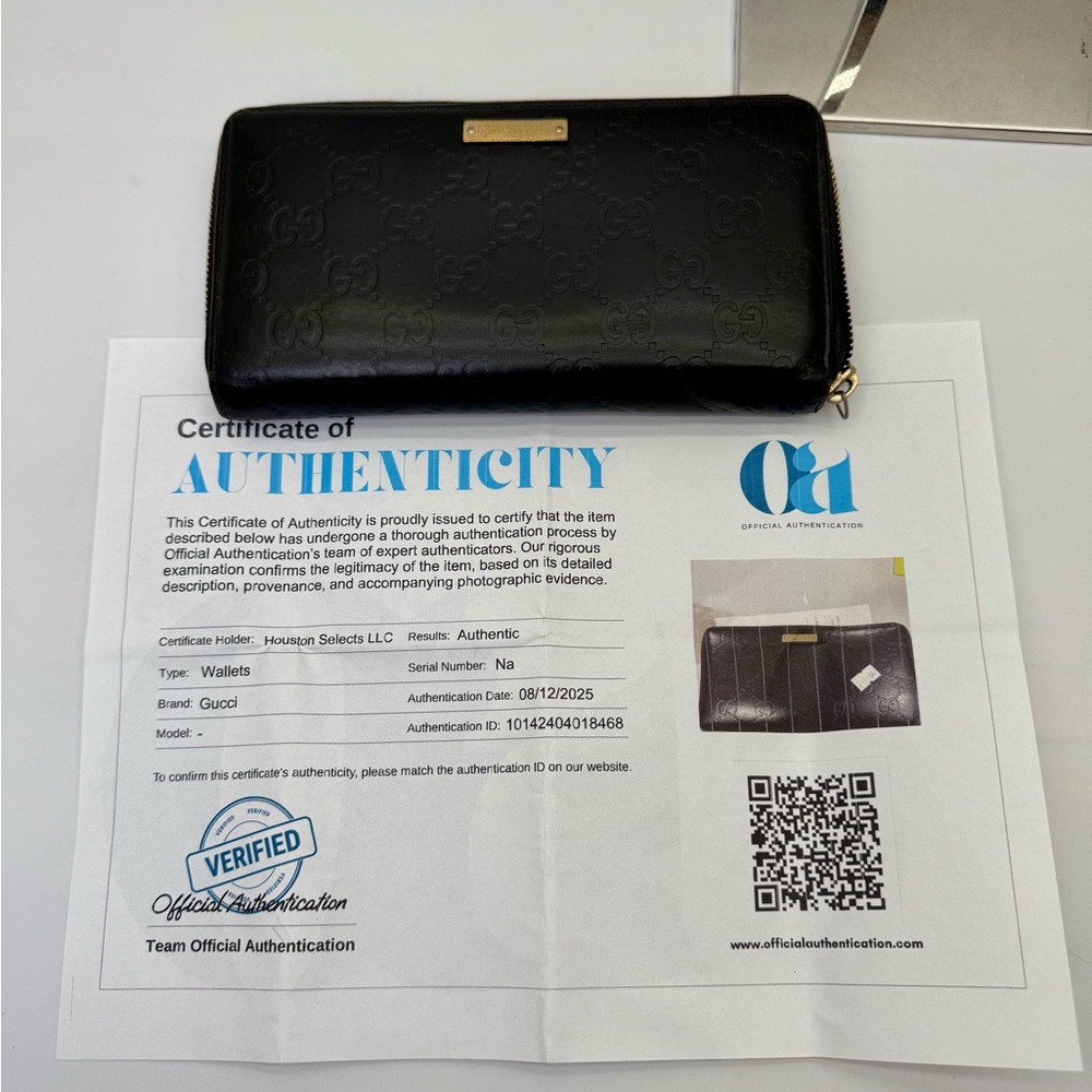 🖤 Gucci GG Guccissima Black Leather Zip-Around Wallet (Authenticated) - Picture 7 of 11